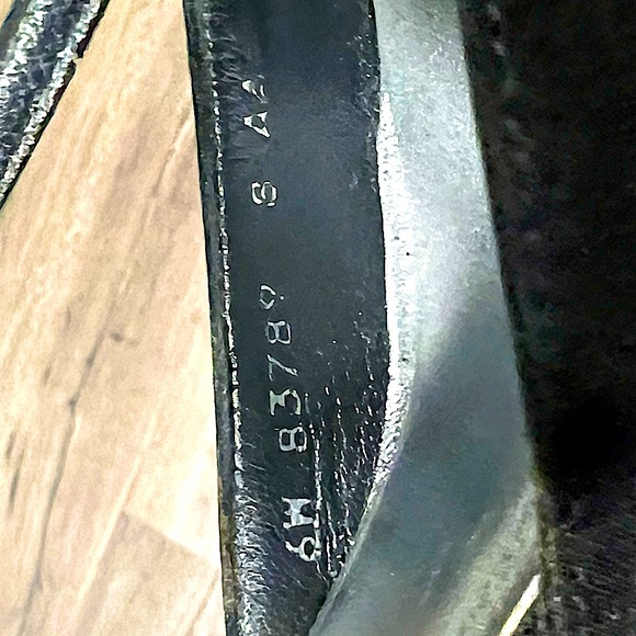 Stuart Weitzman Women’s Black Heels with Jeweled Accent Straps - Picture 9 of 10